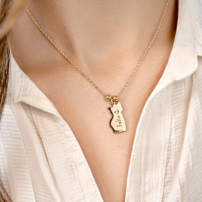 Personalisierte Erinnerungskette in Katzenform...
