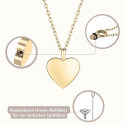 Personalisierte herzförmige Aschekette – Graviertes Erinnerungsstück nach Fotovorlage mit Namen
