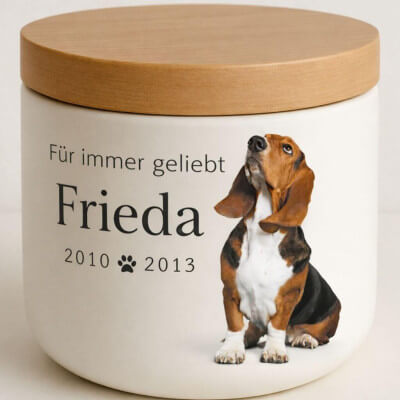 Personalisierte Keramik-Hundeurne mit Foto –...