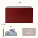 Personalisierte Holzbox-Urne mit Engelshund-Statue – Tierurne mit Foto, Namen, Daten & Widmung