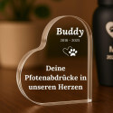 Personalisiertes Hunde-Gedenklicht mit Foto – Rechteckige LED-Gedenktafel für Hunde mit graviertem Namen & Daten