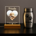 Personalisierte Gedenkleuchte mit Foto – Rechteckige LED-Gedenktafel für Hunde aus Acryl mit graviertem Namen & Daten